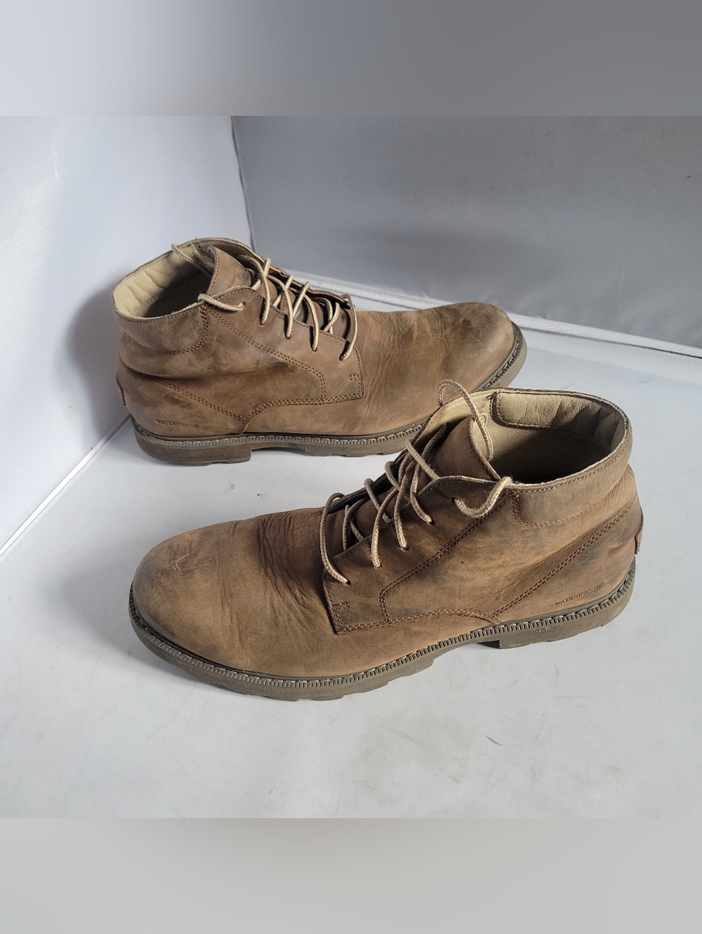 Sorel Mens 11 Madson II Chukka Waterproof Boots Leather Tobacco Lace Up Gorpcore